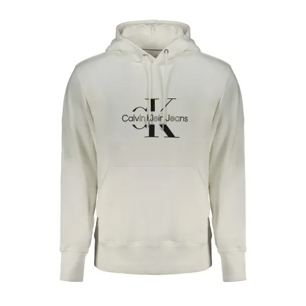 SWEAT-SHIRT SANS FERMETURE ÉCLAIR BLANC CALVIN KLEIN POUR HOMMES - CALVIN KLEIN