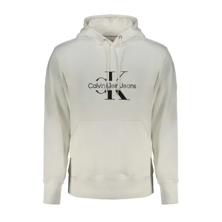 SWEAT-SHIRT SANS FERMETURE ÉCLAIR BLANC CALVIN KLEIN POUR HOMMES - CALVIN KLEIN