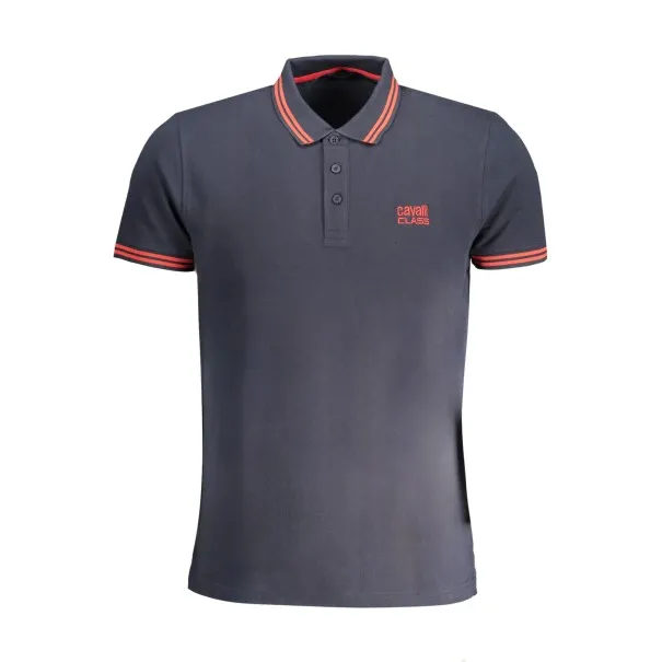 CAVALLI POLO MANCHES COURTES HOMME CLASS BLEU - CAVALLI CLASS