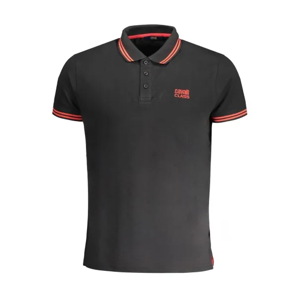 POLO MANCHES COURTES HOMME CAVALLI CLASS NOIR - CAVALLI CLASS