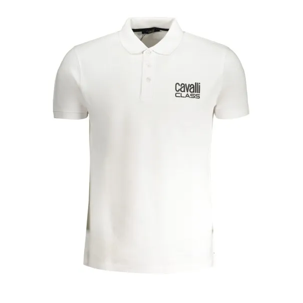 POLO HOMME CAVALLI CLASS BLANC MANCHES COURTES - CAVALLI CLASS