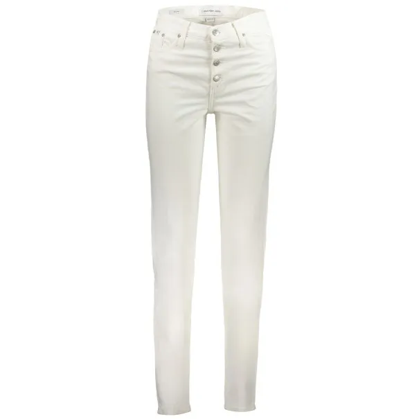 CALVIN KLEIN JEAN EN DENIM FEMME BLANC - CALVIN KLEIN