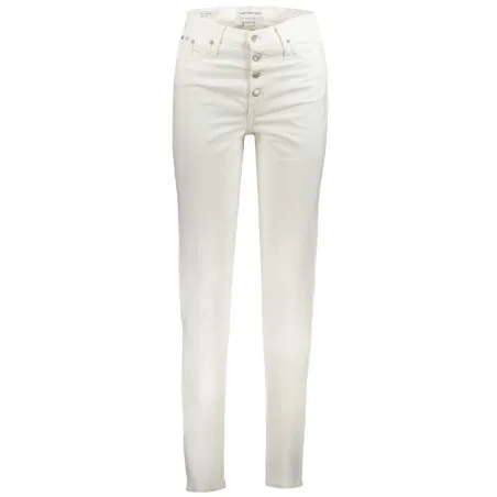 CALVIN KLEIN JEAN EN DENIM FEMME BLANC - CALVIN KLEIN