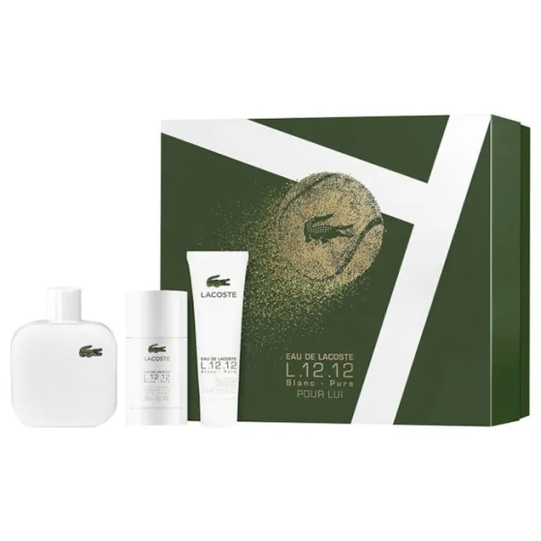 Coffret Parfum Homme LACOSTE 1212 Blanc 100Ml +Gel