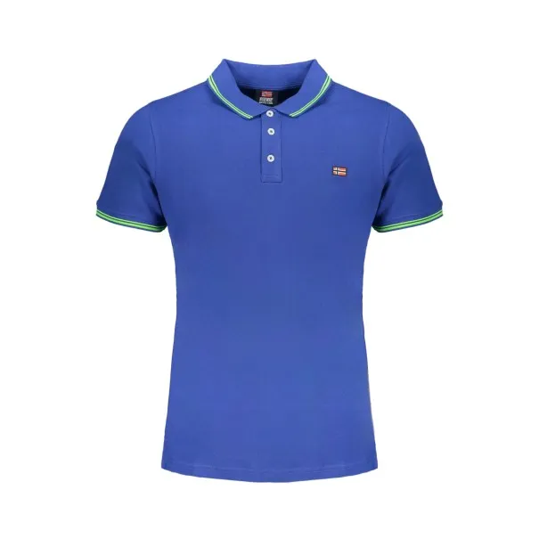 NORVÈGE 1963 POLO HOMME BLEU À MANCHES COURTES - NORWAY 1963