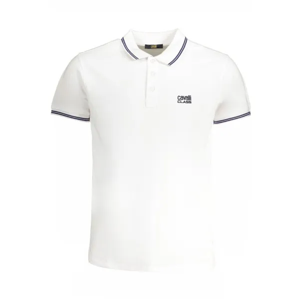 POLO HOMME CAVALLI CLASS BLANC MANCHES COURTES - CAVALLI CLASS