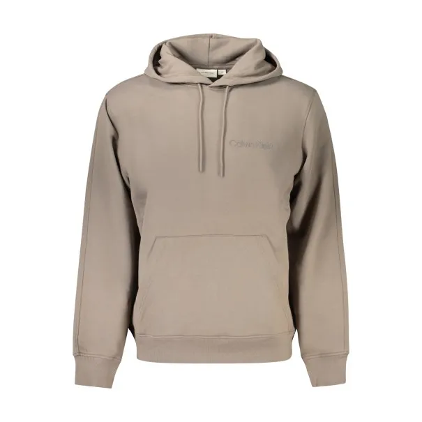 SWEAT-SHIRT ZIPPÉ MARRON CALVIN KLEIN POUR HOMMES - CALVIN KLEIN
