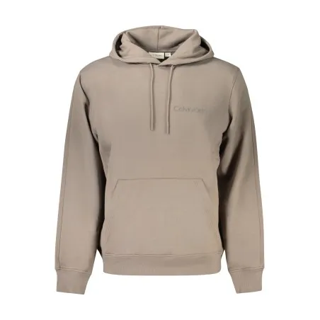 SWEAT-SHIRT ZIPPÉ MARRON CALVIN KLEIN POUR HOMMES - CALVIN KLEIN
