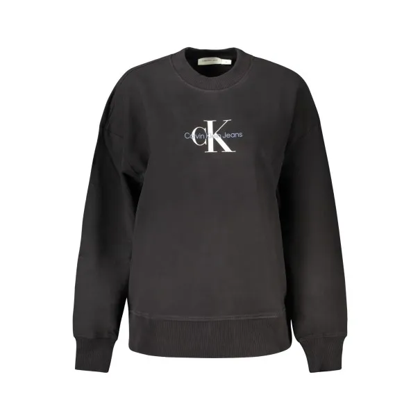 SWEAT-SHIRT CALVIN KLEIN SANS ZIP FEMME NOIR - CALVIN KLEIN