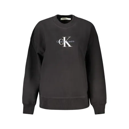 SWEAT-SHIRT CALVIN KLEIN SANS ZIP FEMME NOIR - CALVIN KLEIN