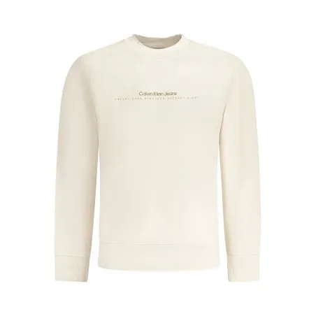 SWEAT-SHIRT CALVIN KLEIN SANS ZIP HOMME BEIGE - CALVIN KLEIN