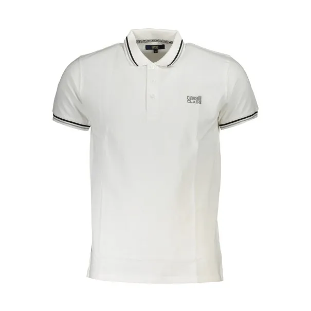 CAVALLI CLASS POLO MANCHES COURTES HOMME BLANC - CAVALLI CLASS