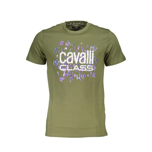 T-SHIRT À MANCHES COURTES CAVALLI CLASS HOMME VERT - CAVALLI CLASS