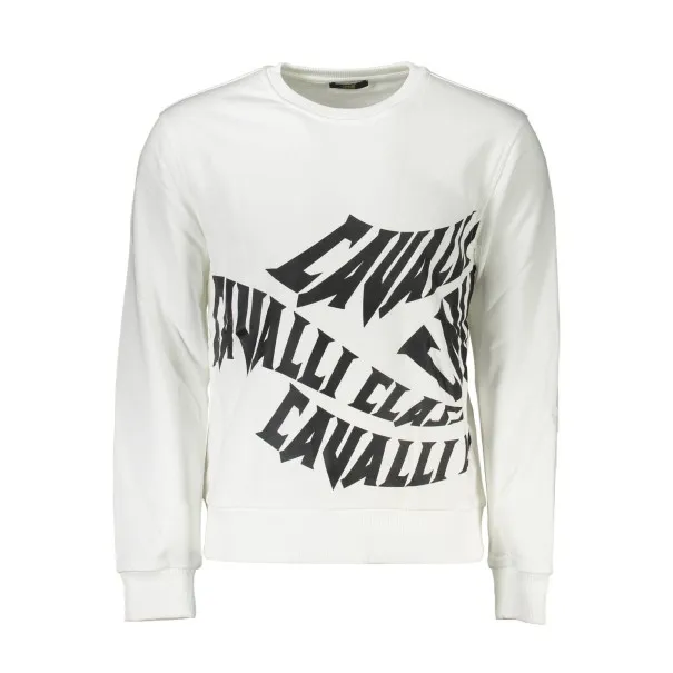 Sweat-shirt Cavalli Class sans fermeture éclair pour homme, blanc - CAVALLI CLASS