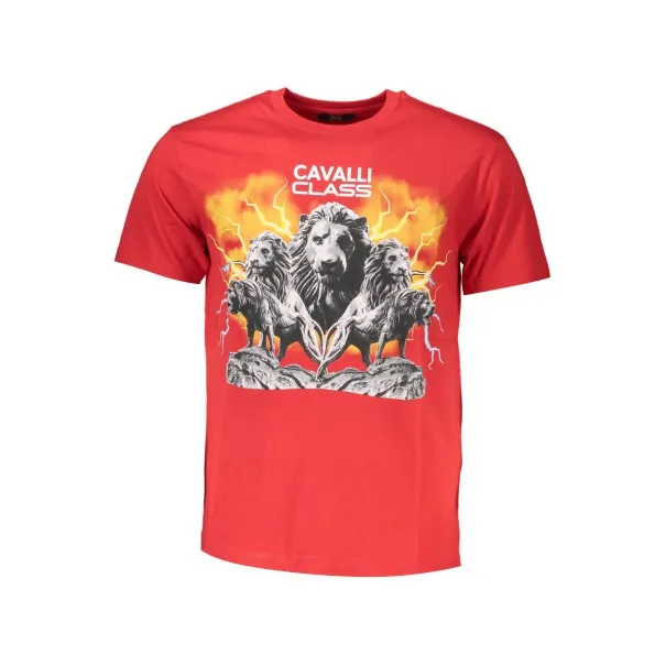 T-SHIRT À MANCHES COURTES CAVALLI CLASS HOMME ROUGE - CAVALLI CLASS