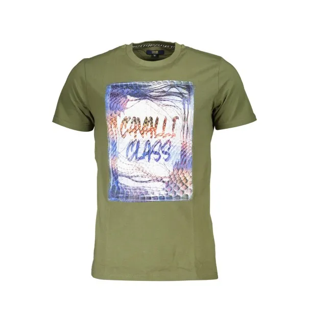 T-SHIRT À MANCHES LONGUES CAVALLI CLASS T-SHIRT À MANCHES LONGUES POUR HOMMES VERT - CAVALLI CLASS