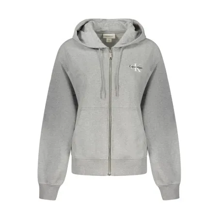 SWEAT-SHIRT FERMÉ GRIS CALVIN KLEIN POUR FEMME - CALVIN KLEIN