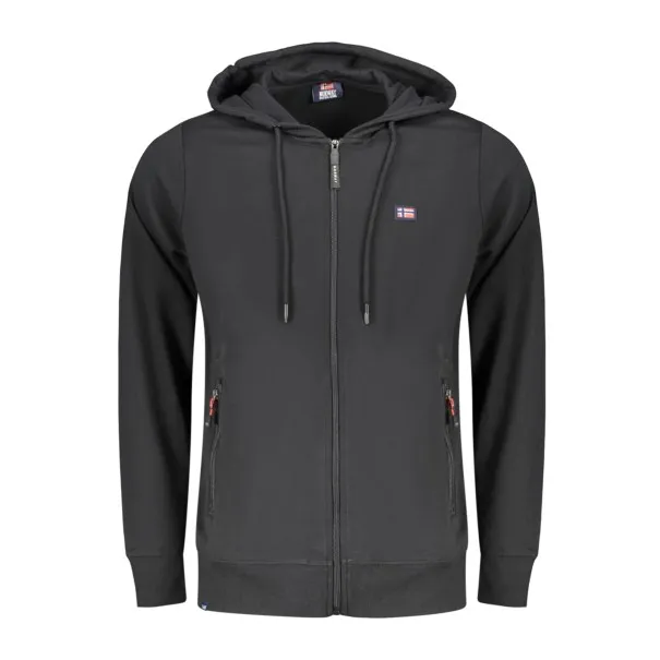 SWEAT-SHIRT NOIR À FERMETURE ÉCLAIR POUR HOMME NORVÈGE 1963 - NORWAY 1963