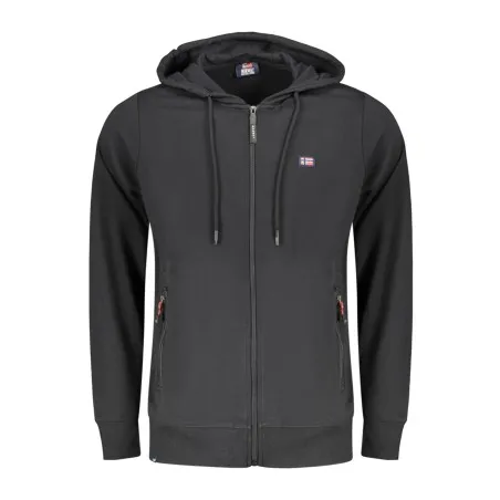 SWEAT-SHIRT NOIR À FERMETURE ÉCLAIR POUR HOMME NORVÈGE 1963 - NORWAY 1963