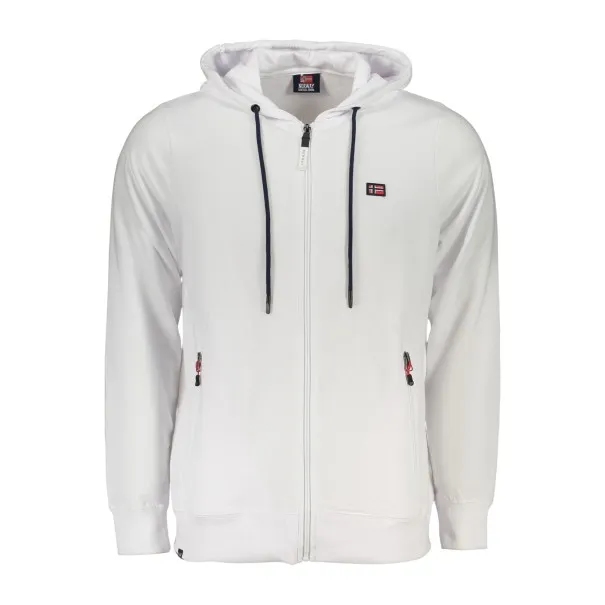 SWEAT-SHIRT BLANC À FERMETURE ÉCLAIR POUR HOMME NORVÈGE 1963 - NORWAY 1963