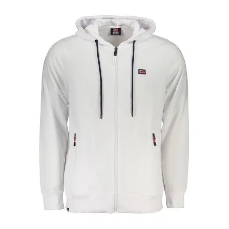 SWEAT-SHIRT BLANC À FERMETURE ÉCLAIR POUR HOMME NORVÈGE 1963 - NORWAY 1963