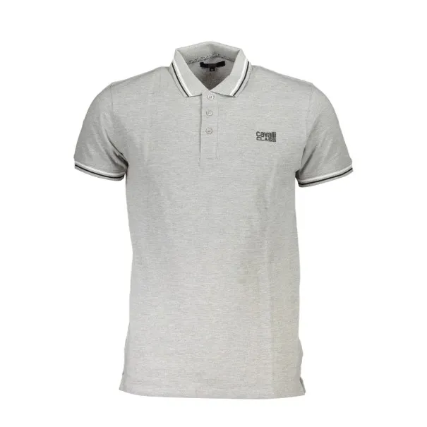 CAVALLI CLASS POLO MANCHES COURTES HOMME GRIS - CAVALLI CLASS