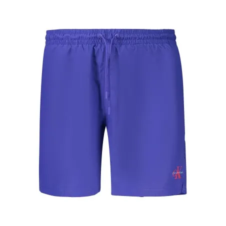 Maillot de bain homme Calvin Klein à fond bleu - CALVIN KLEIN