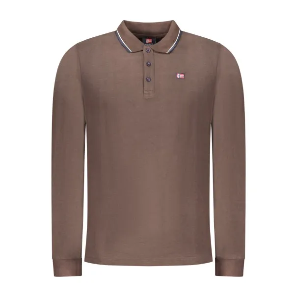 POLO HOMME À MANCHES LONGUES MARRON NORVÈGE 1963 - NORWAY 1963