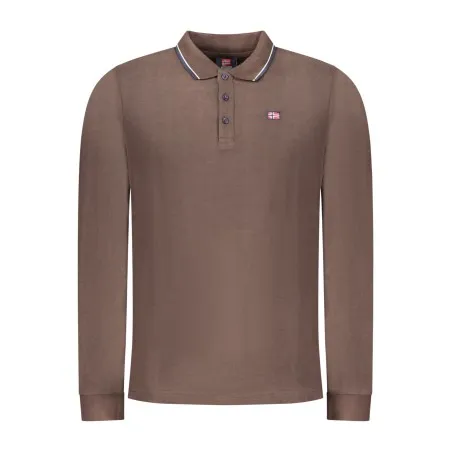 POLO HOMME À MANCHES LONGUES MARRON NORVÈGE 1963 - NORWAY 1963