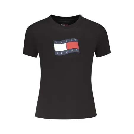 T-shirt noir à manches courtes pour femme Tommy Hilfiger - TOMMY HILFIGER