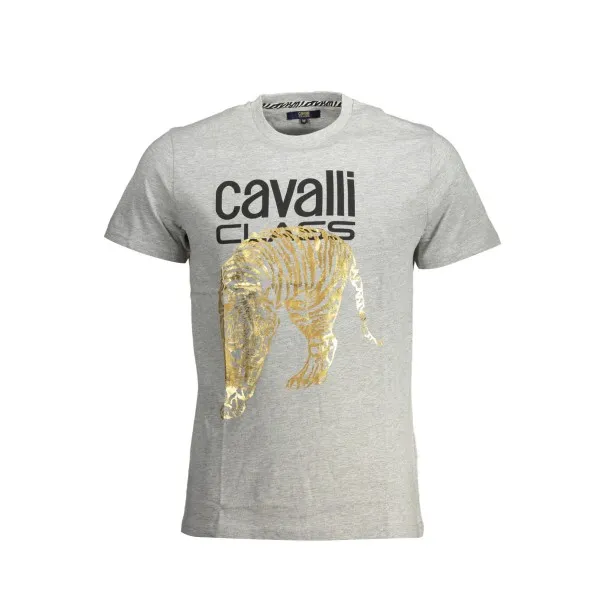 T-SHIRT À MANCHES COURTES CAVALLI CLASS HOMME GRIS - CAVALLI CLASS