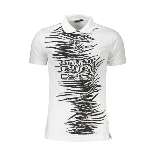 CAVALLI CLASS POLO MANCHES COURTES HOMME BLANC - CAVALLI CLASS
