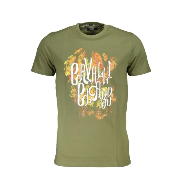 T-SHIRT À MANCHES COURTES CAVALLI CLASS HOMME VERT - CAVALLI CLASS