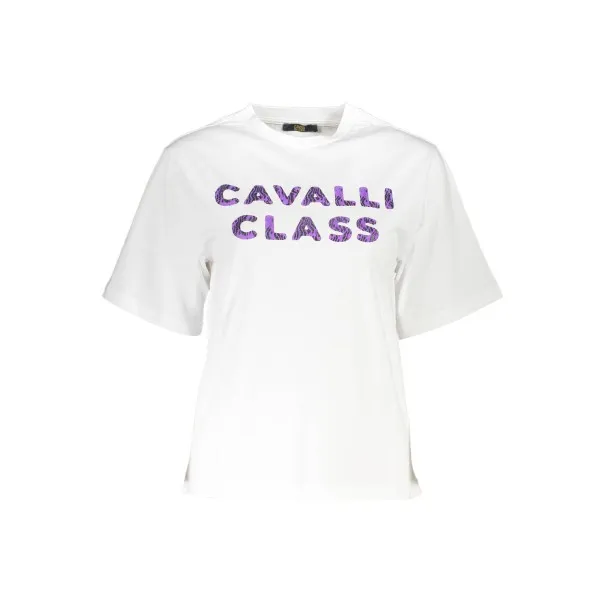 T-SHIRT À MANCHES COURTES CAVALLI CLASS FEMME BLANC - CAVALLI CLASS
