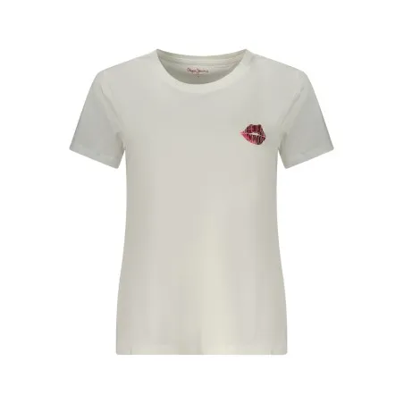 T-shirt blanc à manches courtes Pepe Jeans pour femme - PEPE JEANS