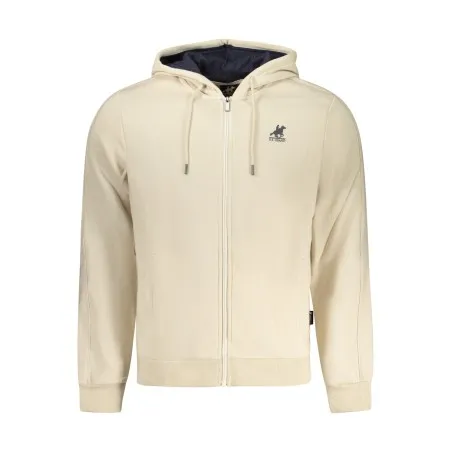 SWEAT-SHIRT BEIGE À FERMETURE ÉCLAIR POUR HOMME US GRAND - U.S. GRAND