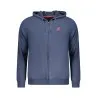 SWEAT-SHIRT BLEU À FERMETURE ÉCLAIR POUR HOMME US GRAND - U.S. GRAND