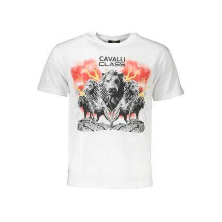 T-SHIRT À MANCHES COURTES CAVALLI CLASS HOMME BLANC - CAVALLI CLASS