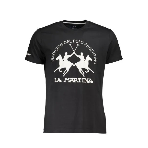 T-SHIRT À MANCHES COURTES POUR HOMMES LA MARTINA NOIR - LA MARTINA