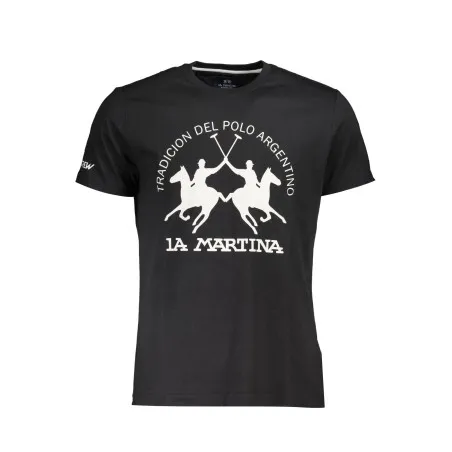 T-SHIRT À MANCHES COURTES POUR HOMMES LA MARTINA NOIR - LA MARTINA