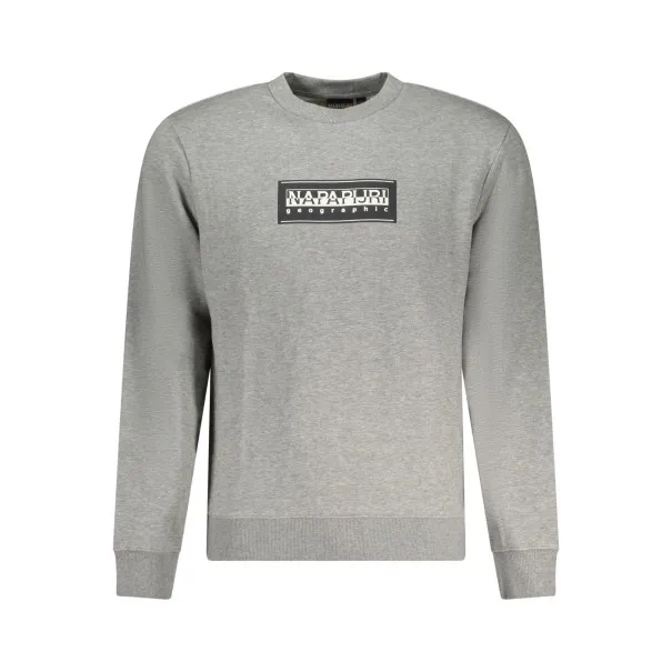 NAPAPIJRI SWEAT-SHIRT SANS FERMETURE ÉCLAIR GRIS POUR HOMMES - NAPAPIJRI