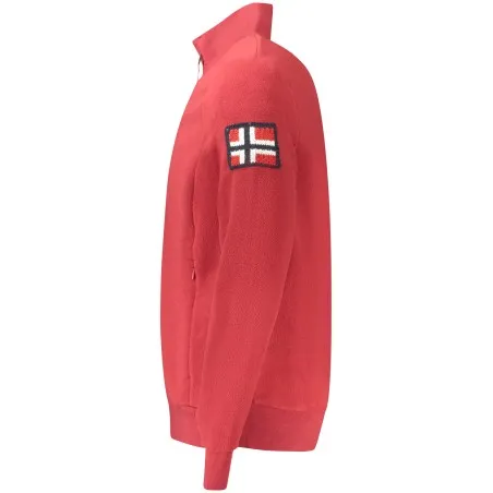 SWEAT-SHIRT ROUGE À FERMETURE ÉCLAIR POUR HOMMES NORVÈGE 1963 - NORWAY 1963