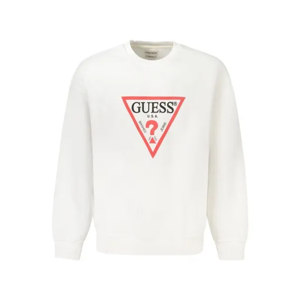 Sweat-shirt Guess Jeans sans fermeture éclair pour homme Blanc - GUESS JEANS