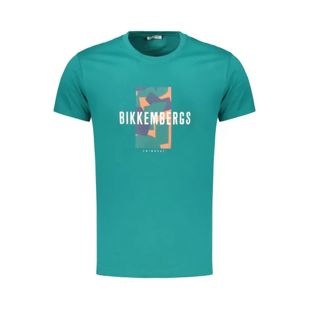 T-shirt vert à manches courtes pour homme BIKKEMBERGS - BIKKEMBERGS