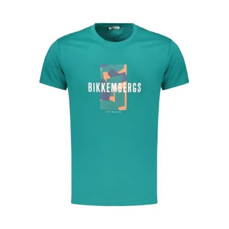T-shirt vert à manches courtes pour homme BIKKEMBERGS - BIKKEMBERGS