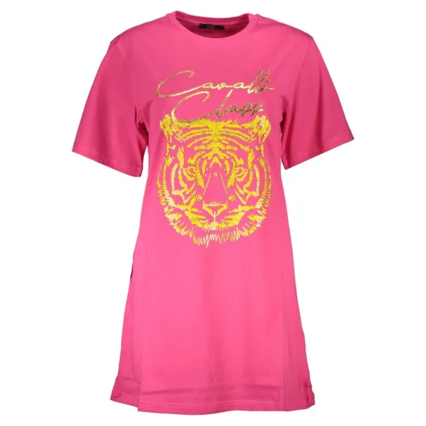 T-SHIRT CAVALLI CLASS MANCHES COURTES FEMME ROSE - CAVALLI CLASS