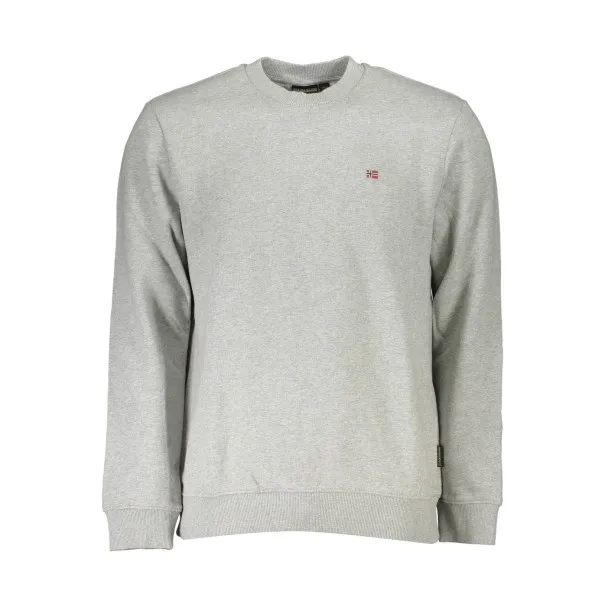 NAPAPIJRI SWEAT-SHIRT SANS FERMETURE ÉCLAIR GRIS POUR HOMMES - NAPAPIJRI