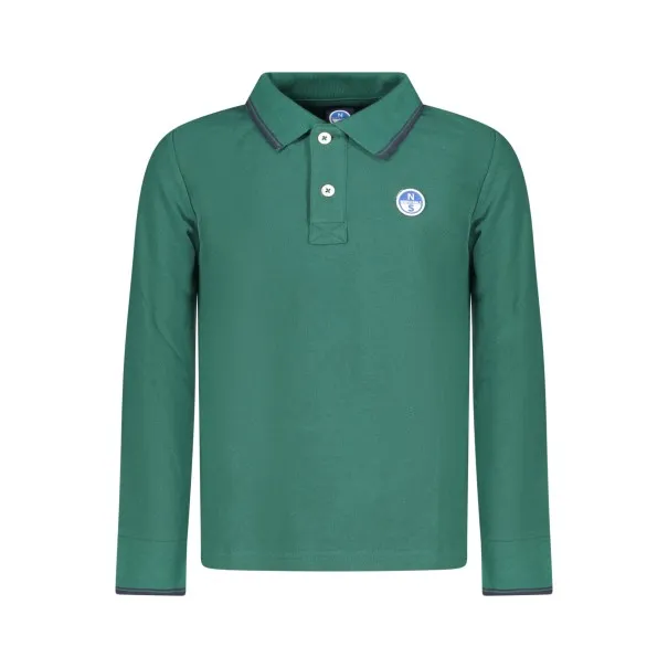 POLO À MANCHES LONGUES POUR ENFANTS NORTH SAILS, VERT - NORTH SAILS