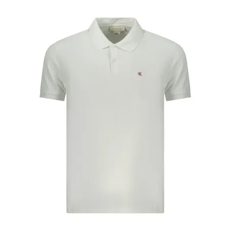 POLO CALVIN KLEIN MANCHES COURTES HOMME BLANC - CALVIN KLEIN