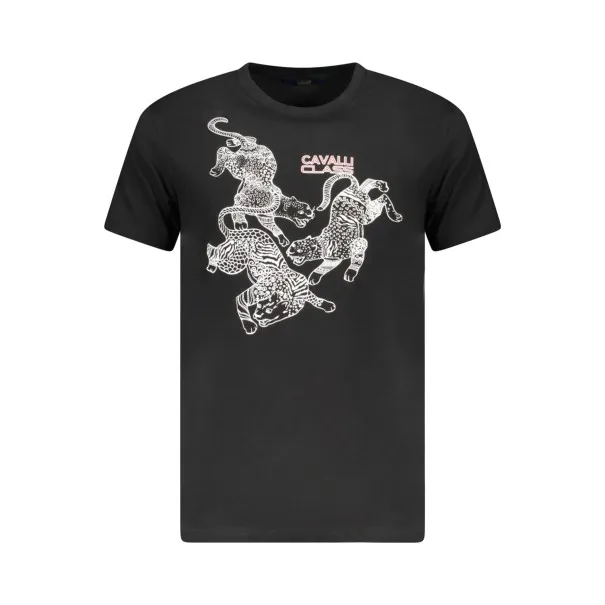 T-SHIRT À MANCHES COURTES CAVALLI CLASS HOMME NOIR - CAVALLI CLASS
